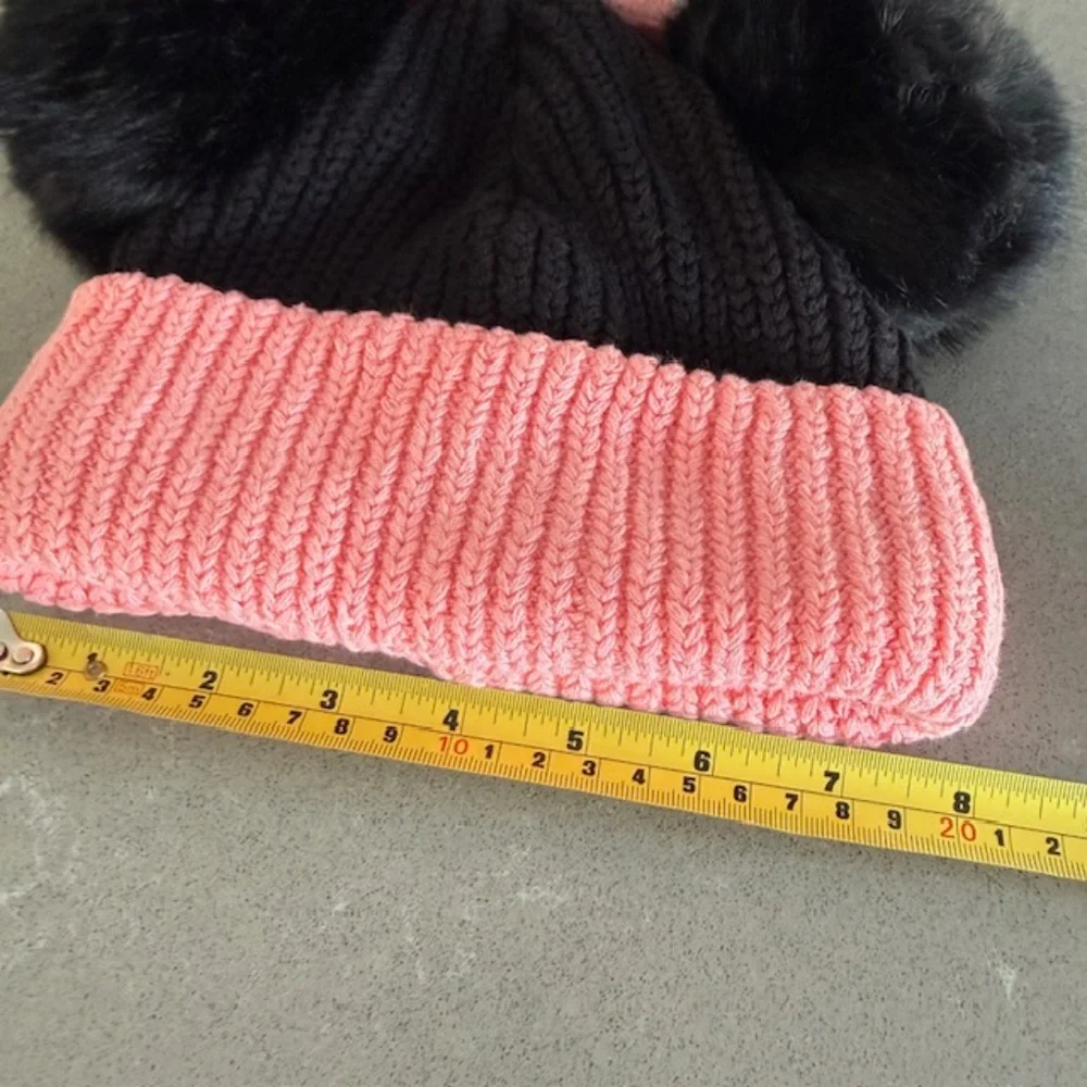 New! Disney x Love Your Melon LYM Minnie Mouse Kid Pink Bow Double Pom Beanie